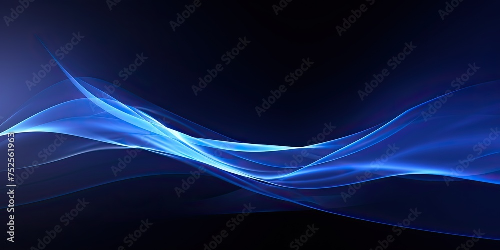 Blue Beam Waves: Glowing Light Rays and Abstract Blue Waves Rippling in a Dark Perspective Blue Beam Waves: Glowing Light Rays and Abstract Blue Waves Rippling in a Dark Perspective