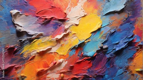 Brush strokes of multicolored paint brightly beautiful