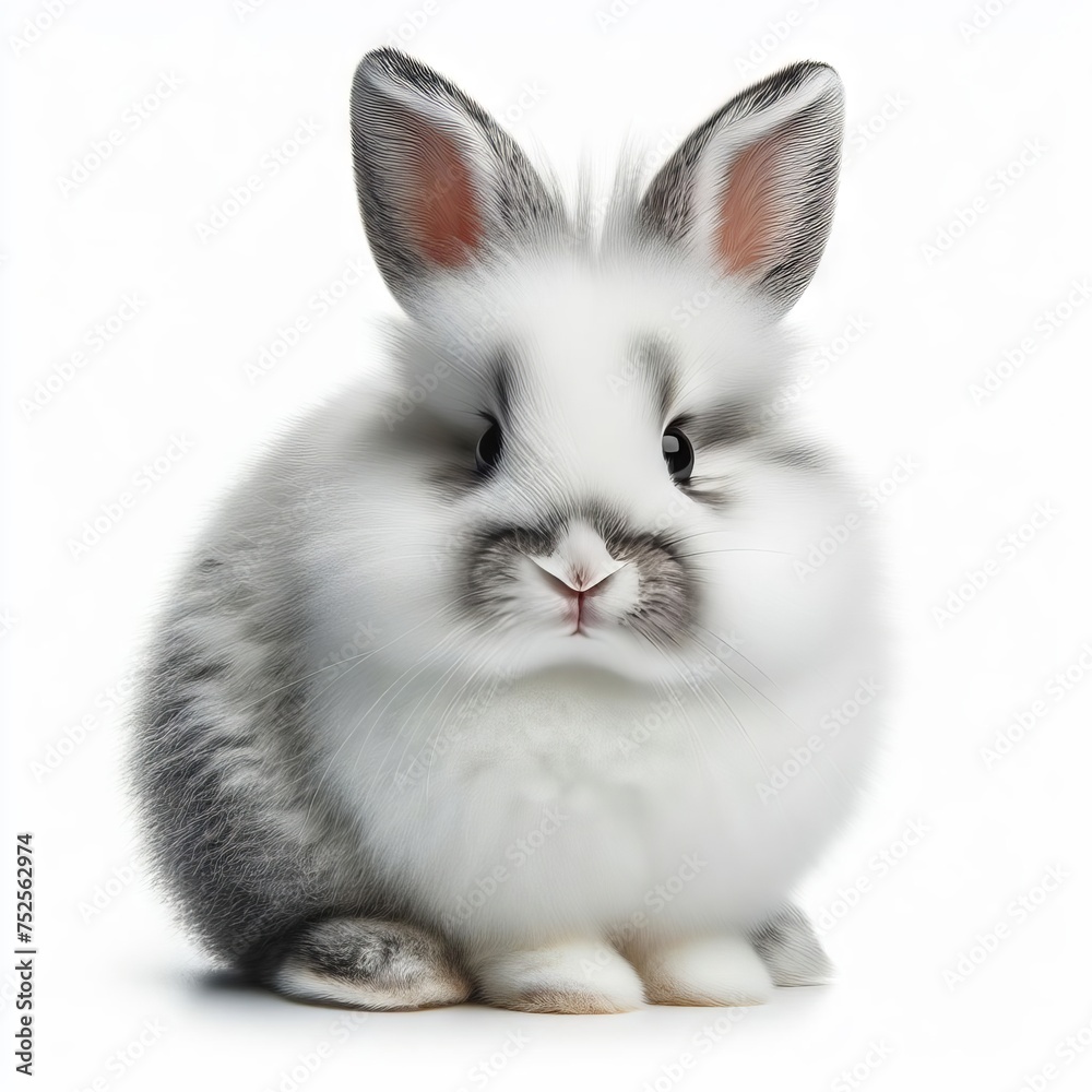 Angora Rabbit  on white background
