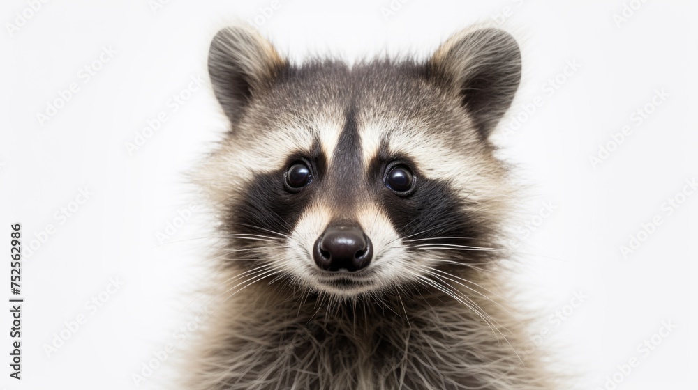 Obraz premium Close-up of a raccoon looking at the camera, suitable for various wildlife themes