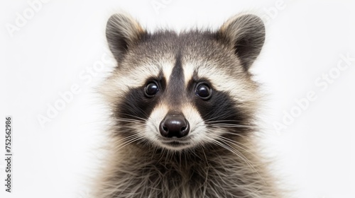 Close-up of a raccoon looking at the camera, suitable for various wildlife themes © Fotograf