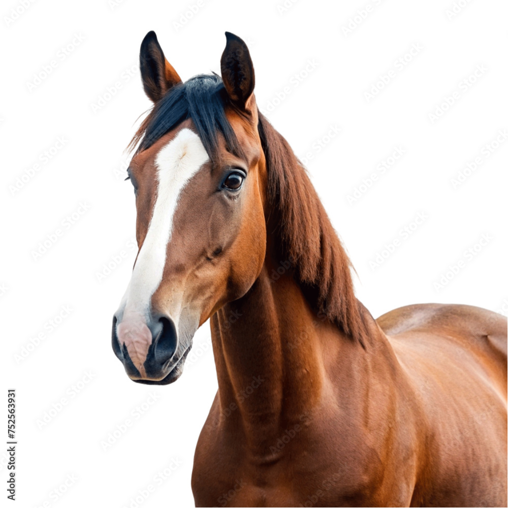 Wild mustang horse isolated on Transparent background. Wild mustang horse isolated on Transparent background.