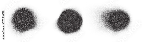 Grain noise black dot circles, halftone round gradient grainy dotwork, abstract vector. Grain noise spray blot or stain spot with grain stipple texture effect © Avector