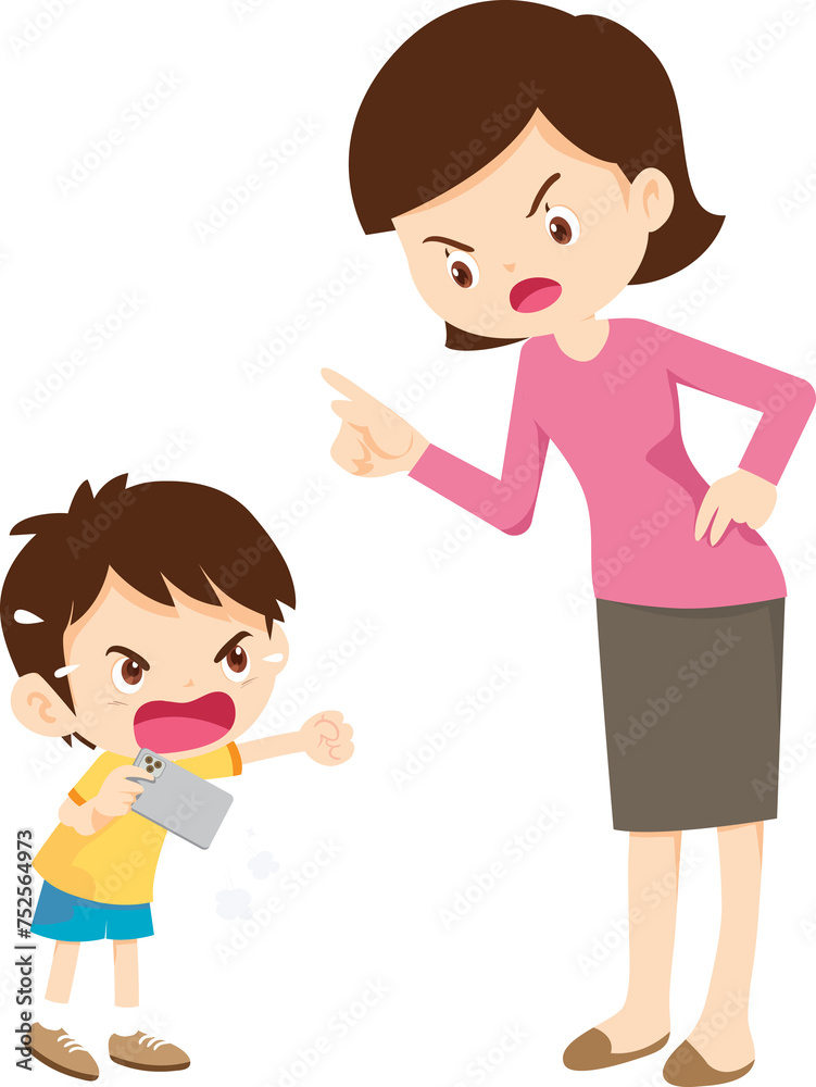 parent angry scold kid mobile phone addicted parent angry scold kid mobile phone addicted