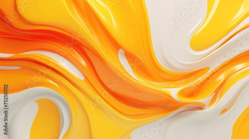 Abstract painting in yellow and white colors. Suitable for art and interior design projects