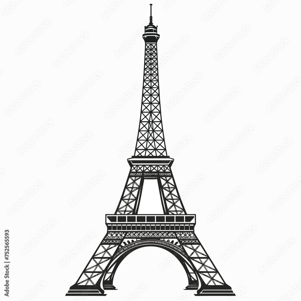 Eiffel tower, vector drawing