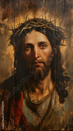 Dibujo al óleo de estilo renacentista de Jesucristo, 