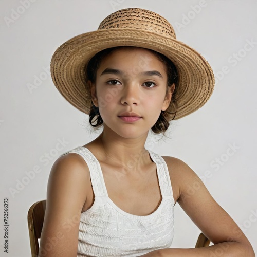 portrait of a little girl with hat 
