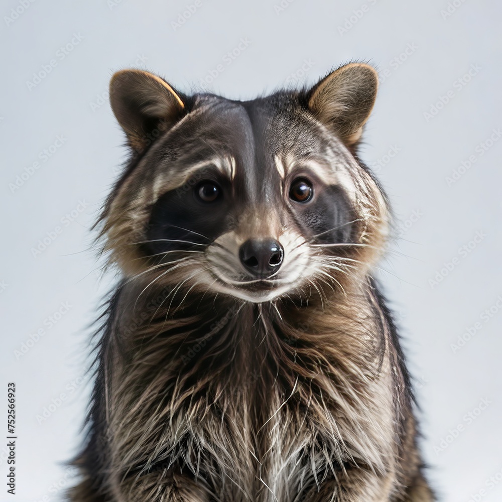 Obraz premium portrait of a raccoon on white