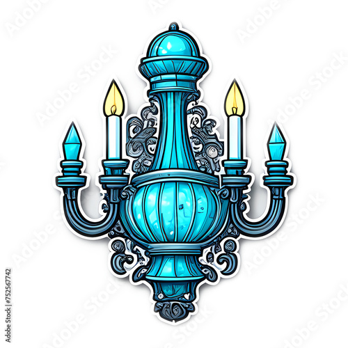 The sticker is a magical night light that illuminates the room with its soft light, in a cartoon style. It creates a cozy and fabulous atmosphere in the room. ai-generated
