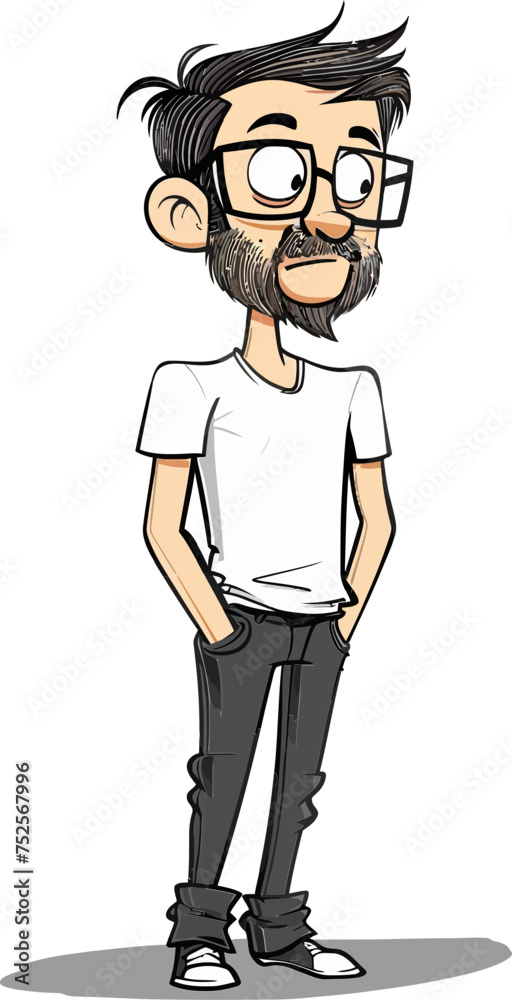 Pioneer Man Lookin Westward in Vector Illustration Pioneer Man Lookin Westward in Vector Illustration