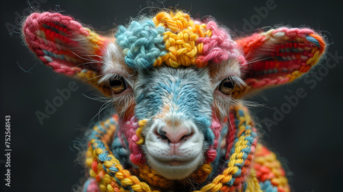 Frosty Fashion: A Stylish Goat Bundled Up for Winter © Visionary Thoughts