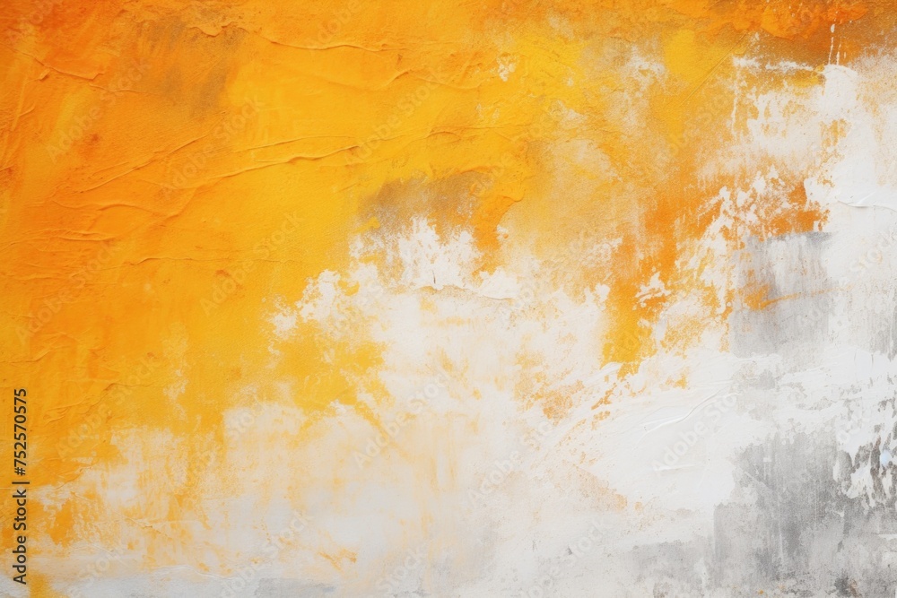 Vibrant orange and white painting on a wall, perfect for interior design projects