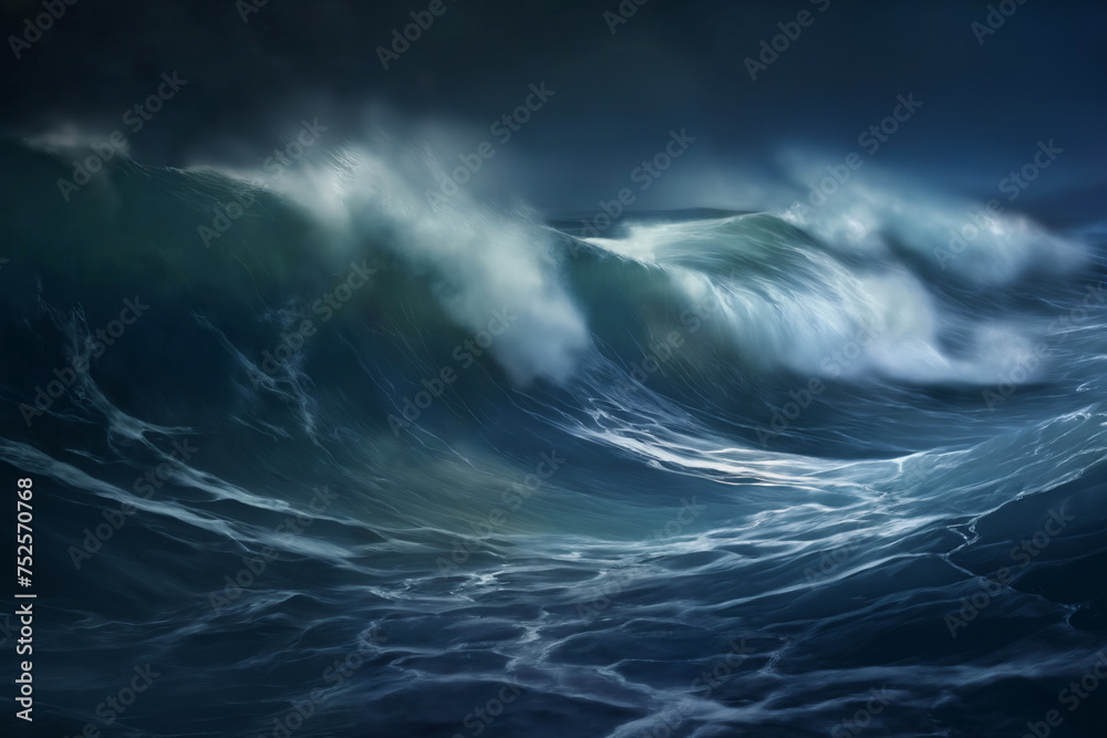 sea storm, dramatic stormy sky with clouds over waves for abstract background