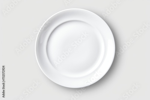 A simple white plate with a fork and knife. Suitable for restaurant menus