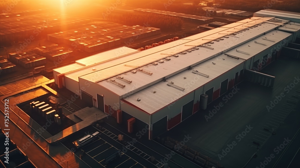 A bird's eye view of a spacious warehouse. Ideal for industrial concepts A bird's eye view of a spacious warehouse. Ideal for industrial concepts