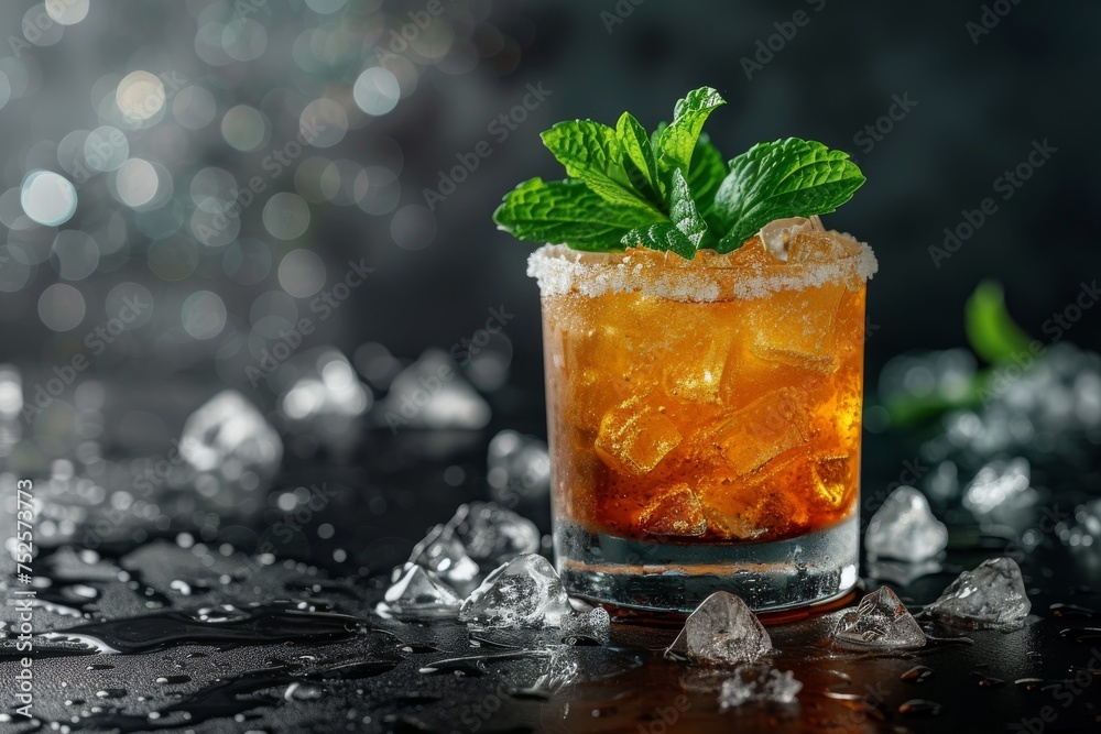 Mint Julep Cocktail with bourbon syrup bitters mint Mint Julep Cocktail with bourbon syrup bitters mint