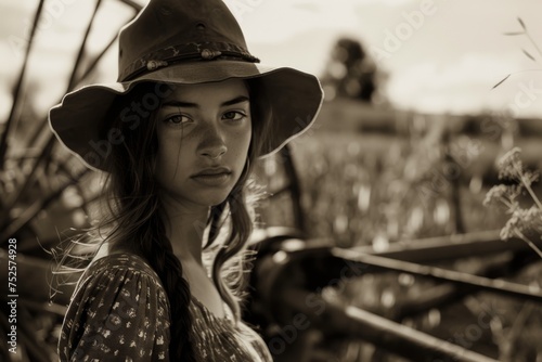 Rural girl in Longmont Colorado on a farm