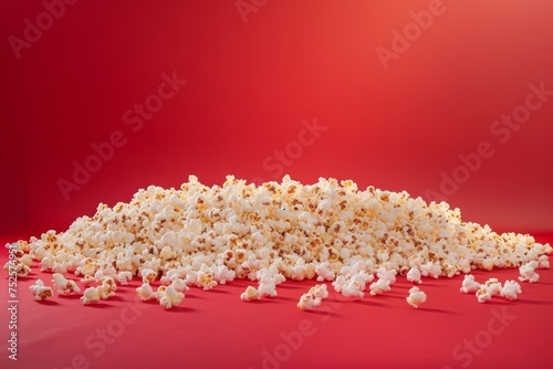 Savory popcorn on red background Popcorn border clip included Cinema movies and entertainment
