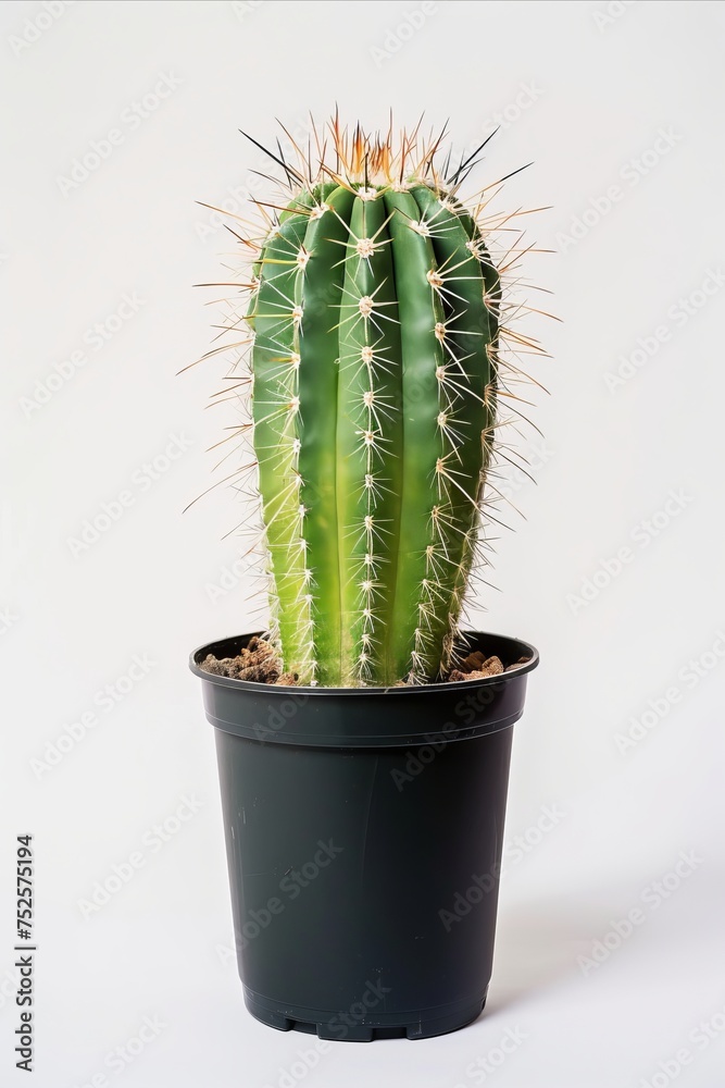 A green cactus in a minimal style A green cactus in a minimal style