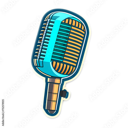 The sticker is a cute  microphone. It is perfect for decorating your chat messages and comments. ai-generated