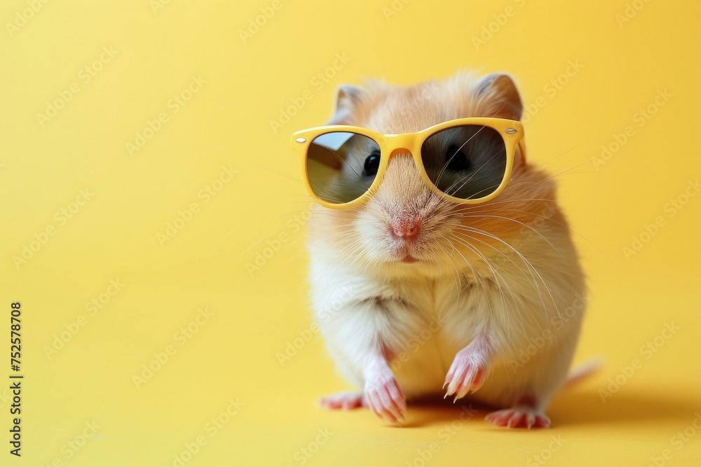 Sunglasses Savvy: Hip Hamster Style, AI Generative
