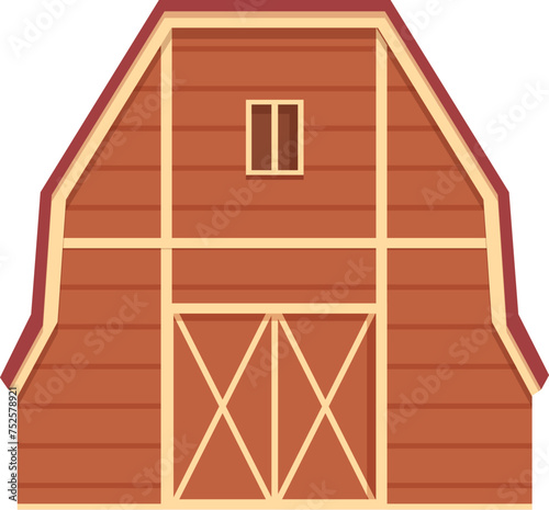 Wooden barn house icon cartoon vector. Land nature stable. Domestic rural