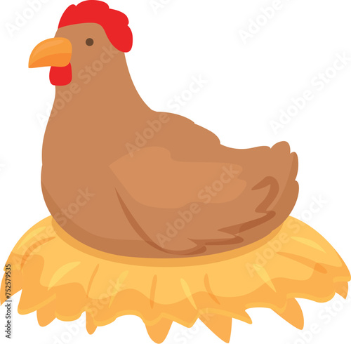 Chicken mother icon cartoon vector. Laborer stable industry. Farm feed