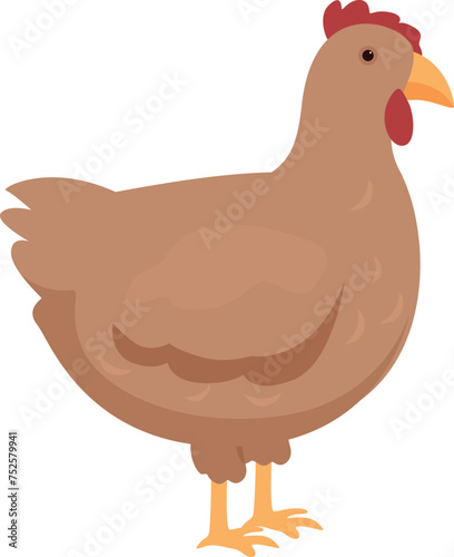 Farm chicken icon cartoon vector. Bird animal. Stable hen production