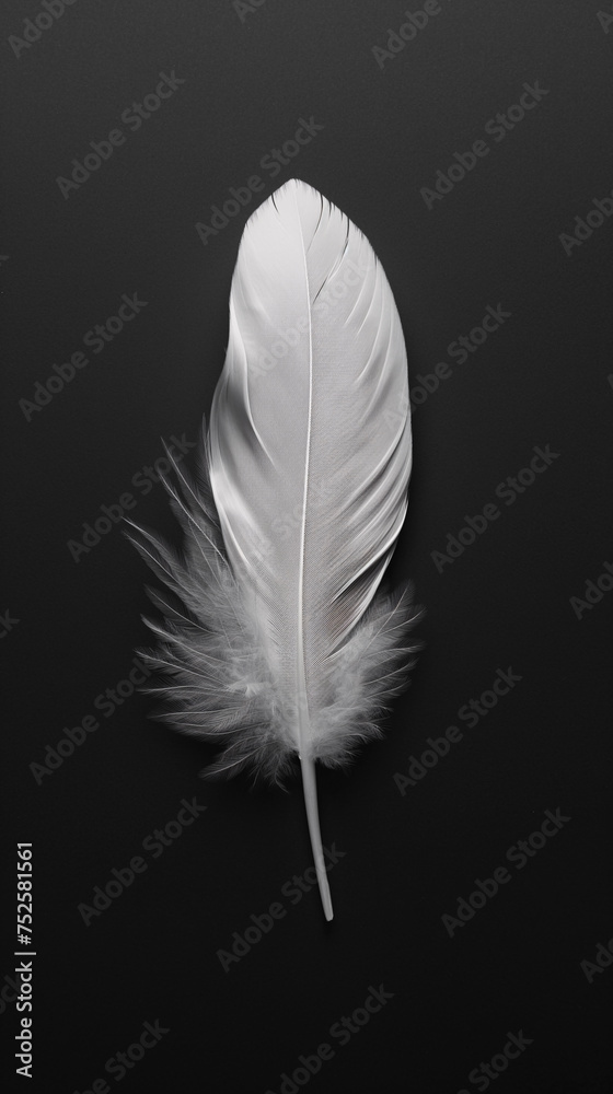 Pluma de ave sobre fondo oscuro Pluma de ave sobre fondo oscuro