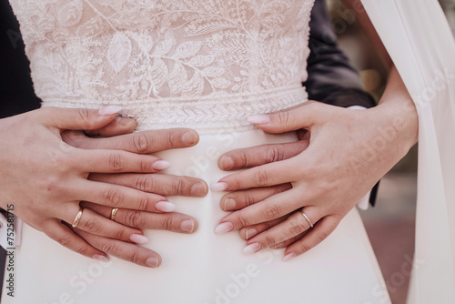 husband and wife newlyweds bride and groom on their wedding day