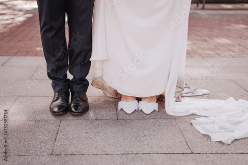 husband and wife newlyweds bride and groom on their wedding day