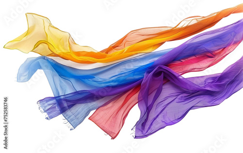 Joyful Colorful Flags Enhancing Holi Festival Spirit Isolated on Transparent Background PNG.