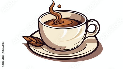 Cartoon doodle coffee cup freehand draw cartoon vector