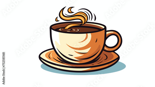 Cartoon doodle coffee cup freehand draw cartoon vector