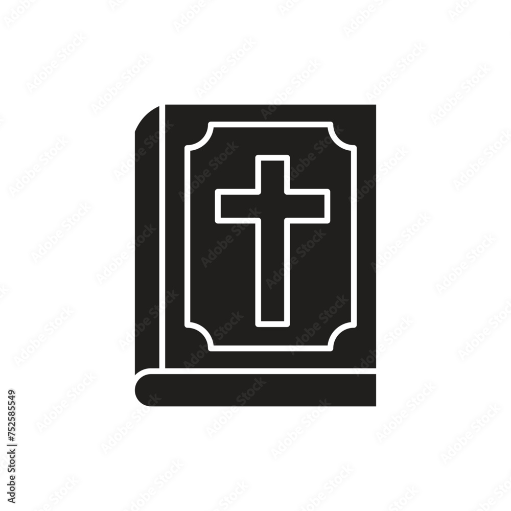 Holy bibble with cross icon design, isolated on white background, vector illustration Holy bibble with cross icon design, isolated on white background, vector illustration