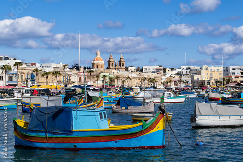 A boat and the city, Marsaxlokk Malta 