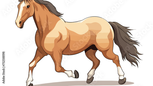 Cartoon horse freehand draw cartoon vector illustration