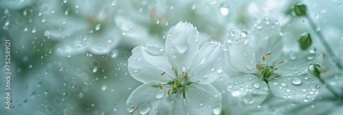 rainy flowers in the style of motion blur panorama Generative AI © sean