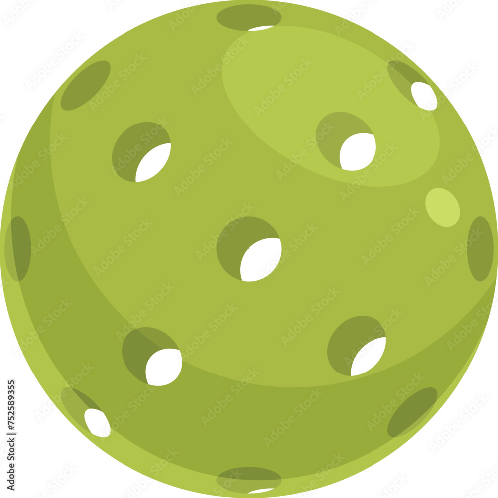 Fototapeta premium Green lime ball icon cartoon vector. Sport game. Pickleball label