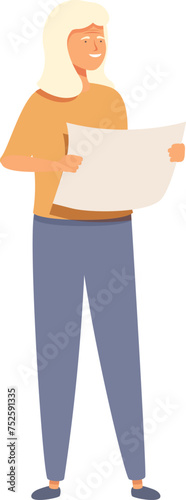 Senior woman with map icon cartoon vector. Vacation active. Travel group walking