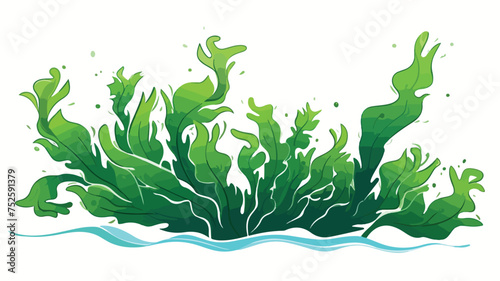 Cartoon seaweed freehand draw cartoon vector illustration