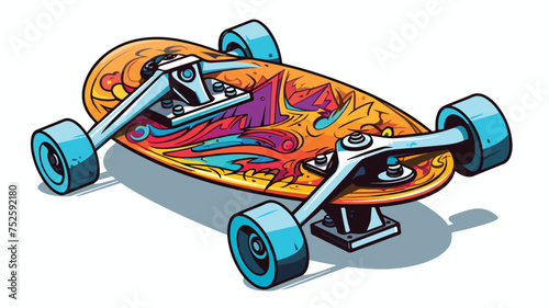 Cartoon skateboard freehand draw cartoon vector illustration