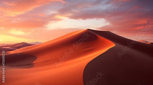 Desert dunes panorama at sunset, Namib Naukluft National Park, Namibia