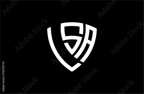 LSA creative letter shield logo design vector icon illustration photo