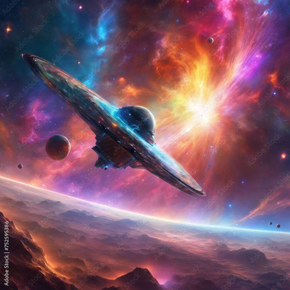 Fototapeta premium Galactic Nebula Exploration Png Design
