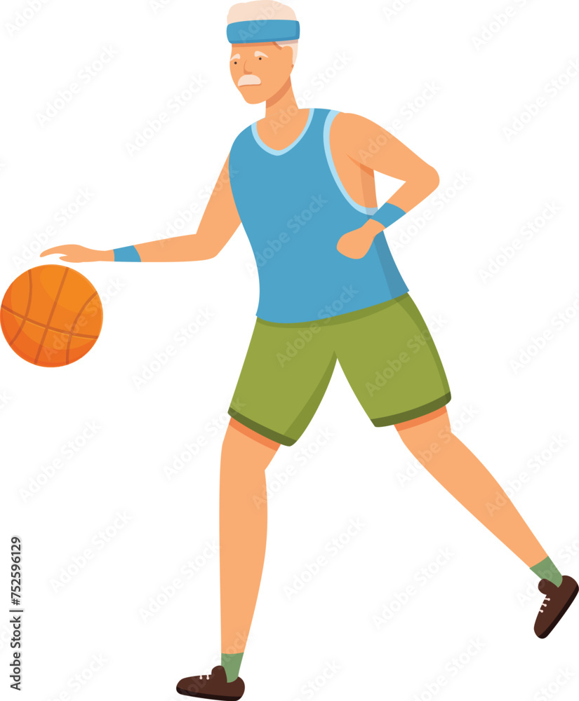 Motion basketball player icon cartoon vector. Engage athlete. Workout athlete