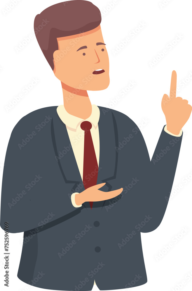Business speaker talking icon cartoon vector. Modern chat character. Friend guide Business speaker talking icon cartoon vector. Modern chat character. Friend guide