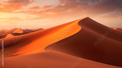 Sand dunes at sunset in the Namib Desert, Namibia