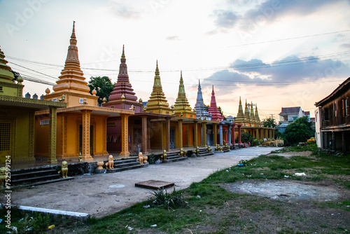  Dei Doh Pagoda, a Buddhist temple of Kampong Cham, Cambodia photo